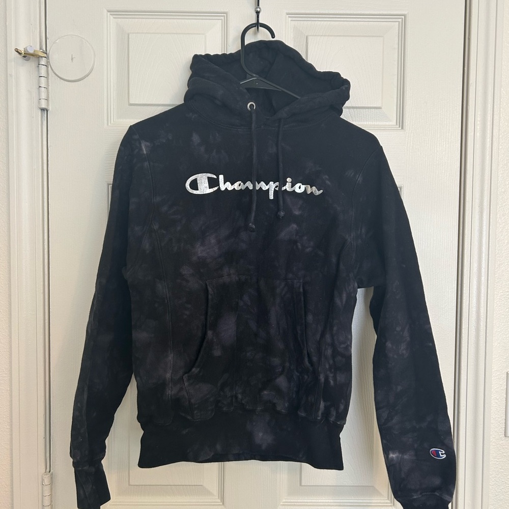 Champion Black Tie-Dye Hoodie